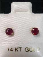 $240 10K  Natural Ruby Earrings