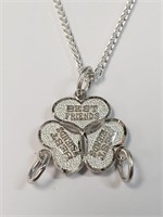 $80 Silver Best Friend 3 Sepreatable 19"  Necklace