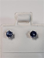 $120 Silver Sapphire(0.4ct) Earrings
