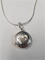 $80 Silver Locket 18"  Necklace