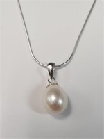 $80 Silver Fresh Water Pearl 18"  Necklace