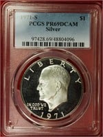 1971-S Silver IKE Dollar PCGS PR69DCAM