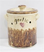 Garlic Pottery Lidded Jar