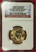 2007-D James Madison Presidential Dollar NGC BU