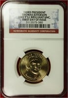 2007-P Thomas Jefferson Presidential Dollar NGC BU