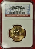 2007 George Washington Presidential Dollar NGC BU