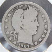 1907-D Liberty Head Quarter.