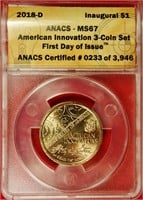 2018-D American Innovation Dollar ANACS MS67
