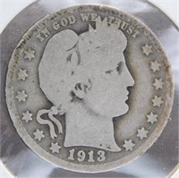 1913-D Liberty Head Quarter.