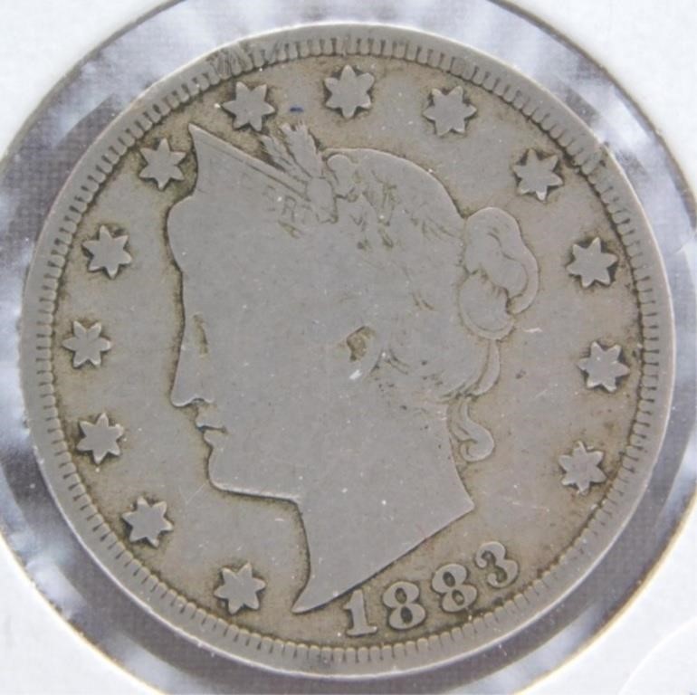 1883 Liberty Head Nickel, No Cents.
