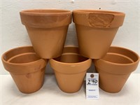 5 Terra Cotta Pots - 6.5in Dia x 6in Tall