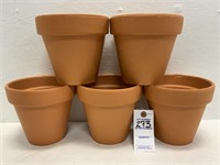 5 Terra Cotta Pots - 6.5in Dia x 6in Tall