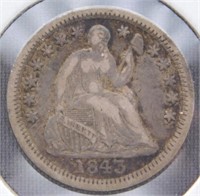 1843 Half Dime.