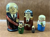 Vintage Russian Nesting Dolls - Political