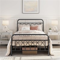 Yaheetech Twin Bed Frame 14.4in Storage  Black