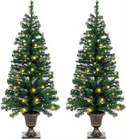 2-Pack 4FT Prelit Artificial Christmas Trees