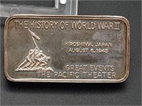 History of World War II Sterling Silver Ingot