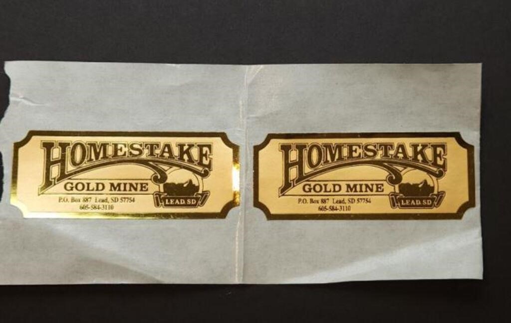 Homestake Gold Mine Labels