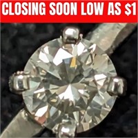 $2800 14K 1.25g Natural Diamond (0.52Ct,I2,H) Ring