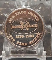 Homestake Gold Mine 1 Troy Oz. .999 Silver Round