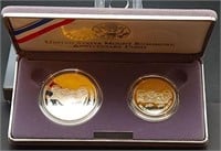 1991 Mt Rushmore Anniversary 2-Coin Proof Set