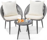 Bistro Set  3pc Woven Rope Chair & Table