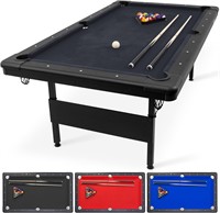 GoSports 7ft Black Billiards Table - Portable