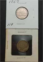 2 - Flying Eagle Cents 1857, 1858