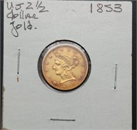 1853 $2.50 Liberty Head Gold Quarter Eagle