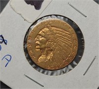 1909 $5 Indian Gold Half Eagle