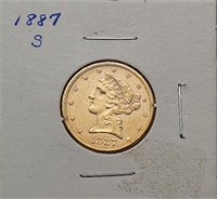 1887-S Liberty Gold Half Eagle $5 Coin