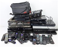 MASSIVE LOT OF DVD PLAYERS, REMOTES AND MORE