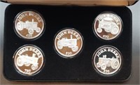 John Deere .999 Fine Silver 5 Coin Collectors Set