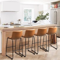 4 Pack 30" Faux Leather Bar Height Stools