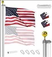 20 FT Flag Poles Kit with American flags