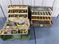 Plastic Fishing Boxes with Contents