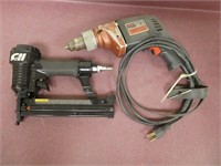 Electric 3/8" Skil Drill & Small C H Air Brad ,