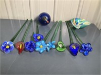 Glass Flowers and Bowl