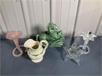 Glass Vases, Glass Pitcher, Horse Flower Pot