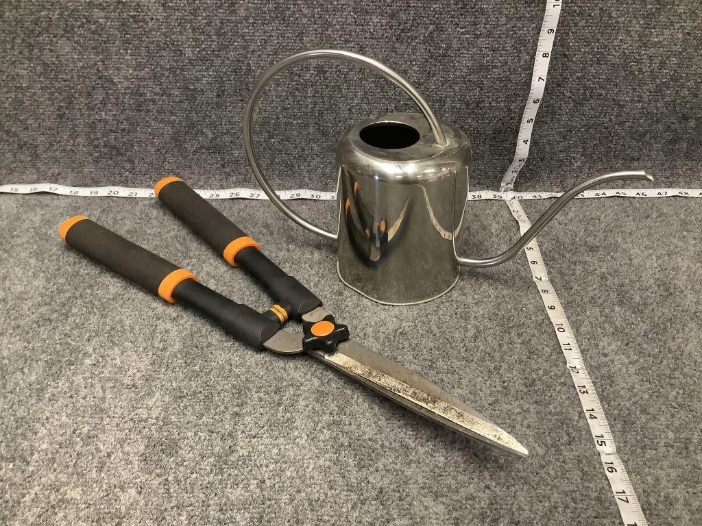 Shears and Steel Watering Can