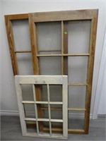 (3) Wooden Windows (2) 24" X 53" & (2) 30" X 22"