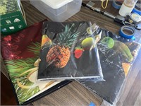 Two kitchen mats new with xmas back drop lot