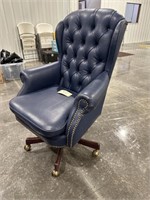 Blue office chair – leather