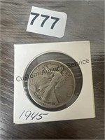 1945 silver liberty half dollar