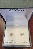 1/4 CT T.W. LAB DIAMOND EARRINGS