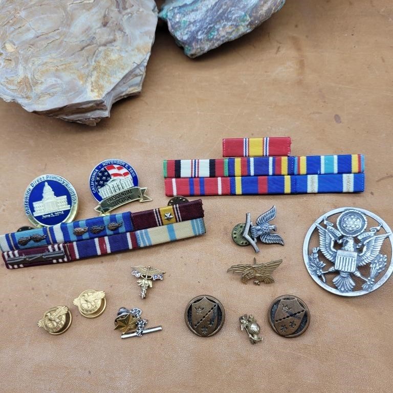 MILITARY BARS, PINS, BUTTONS PLUS