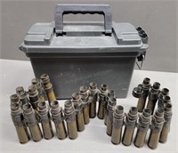 25 Expelled 50 Cal. Empties in Plastic Ammo Can
