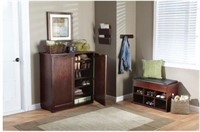 $313 Wood Shoe Storage Cabinet-small chip on paint