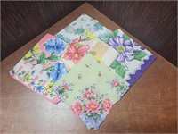 Five Floral Vintage Hankies - Lot #1