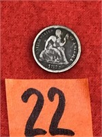 Seated Liberty Ten Cent Coin, 1872